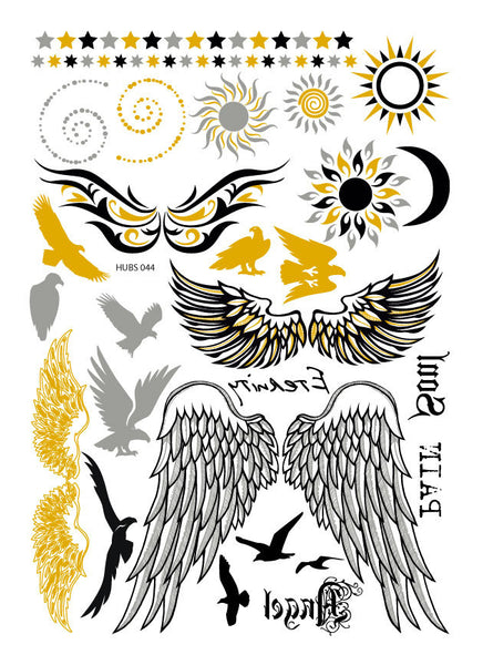 Золотистые и серебристые крылья, солнце, птицы