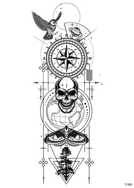 Череп, компас