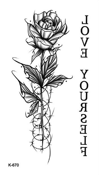Роза, надпись “love yourself”