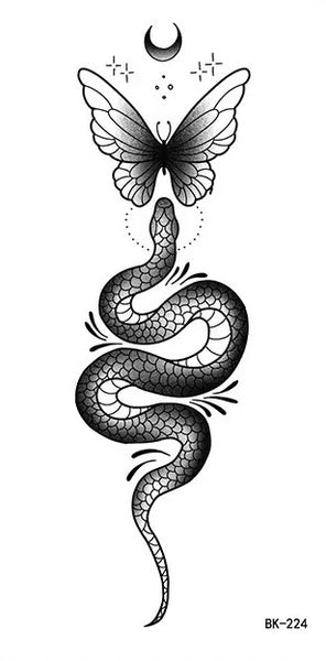 Змея, бабочка