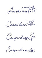 Надпись Amor Fati, Carpe Diem