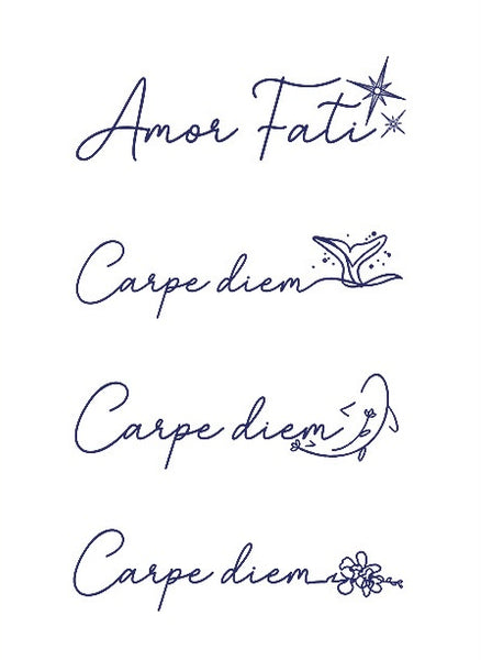 Надпись Amor Fati, Carpe Diem