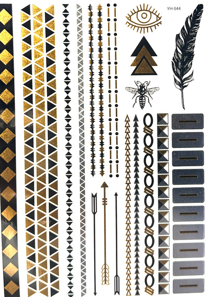 Браслет чёрный, золотистый