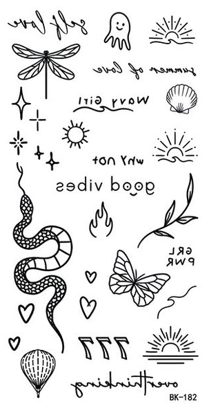 Набор лето, змея, надпись, минимализм