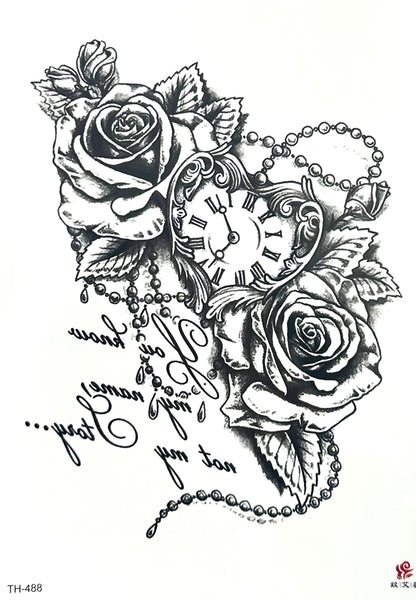 Розы, часы в виде сердца