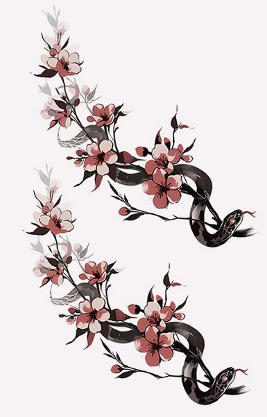 Змея, сакура