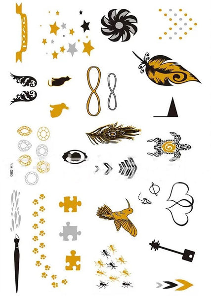 Набор золотистые звездочки, сердце, бесконечность