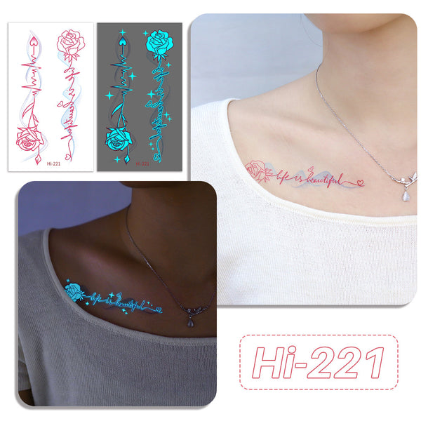 Роза, надпись (светятся ночью)