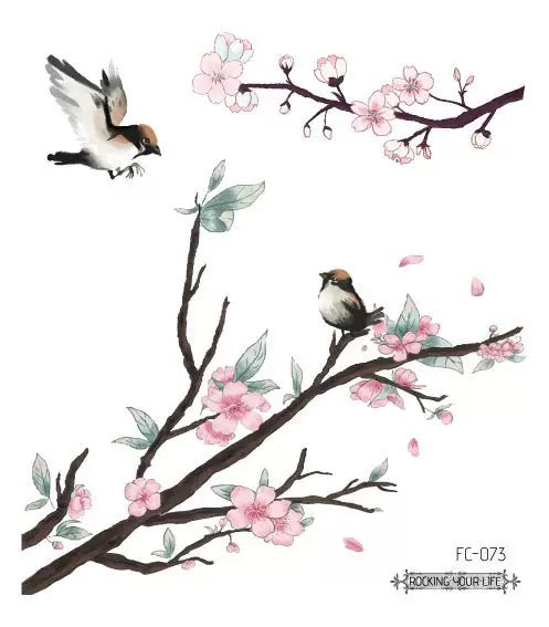 Сакура, воробей