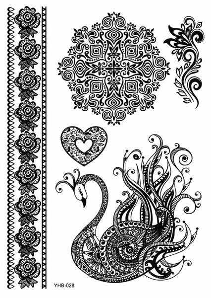 Узоры, хна, лебедь