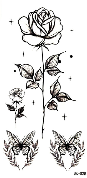 Роза с бабочками