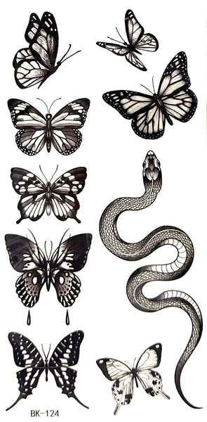 Бабочки, змея
