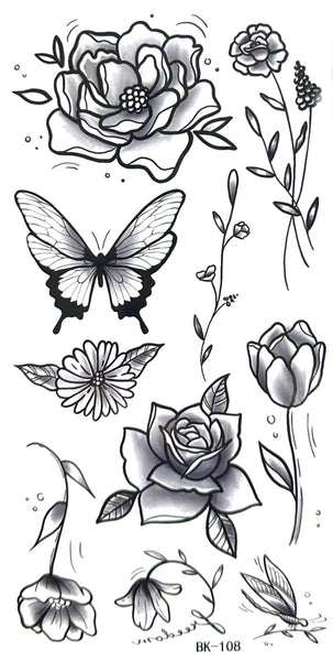 Набор бабочки, цветы