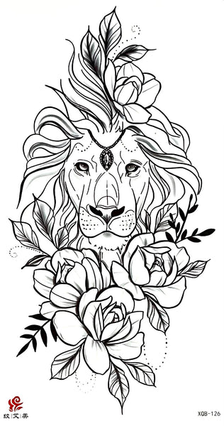 Лев с цветами