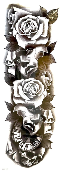 Рукав роза, часы, лицо