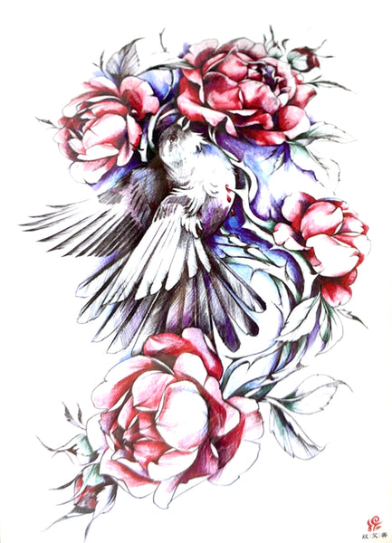 Ласточка с розами