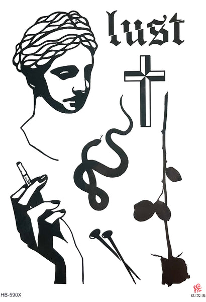 Набор змея, роза, девушка