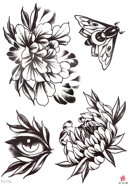 Набор цветы, мотылёк