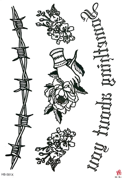 Набор надписи, проволока, цветы