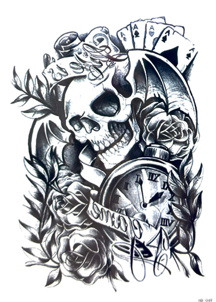 Череп с часами