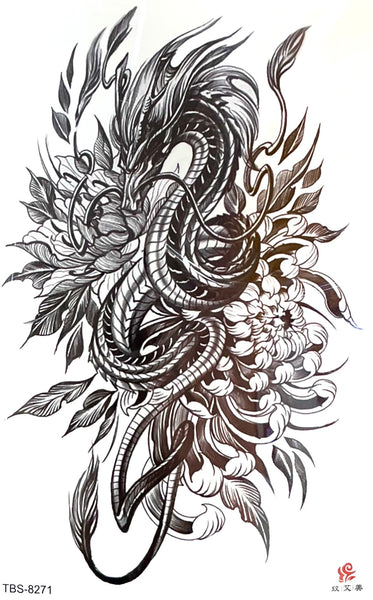 Дракон с цветами