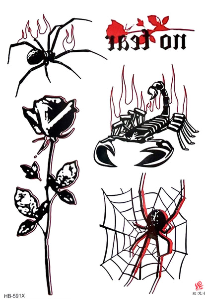 Набор скорпион, паук, роза